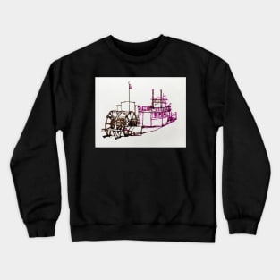 Paddle Wheel Steam Boat - ink drawing Crewneck Sweatshirt